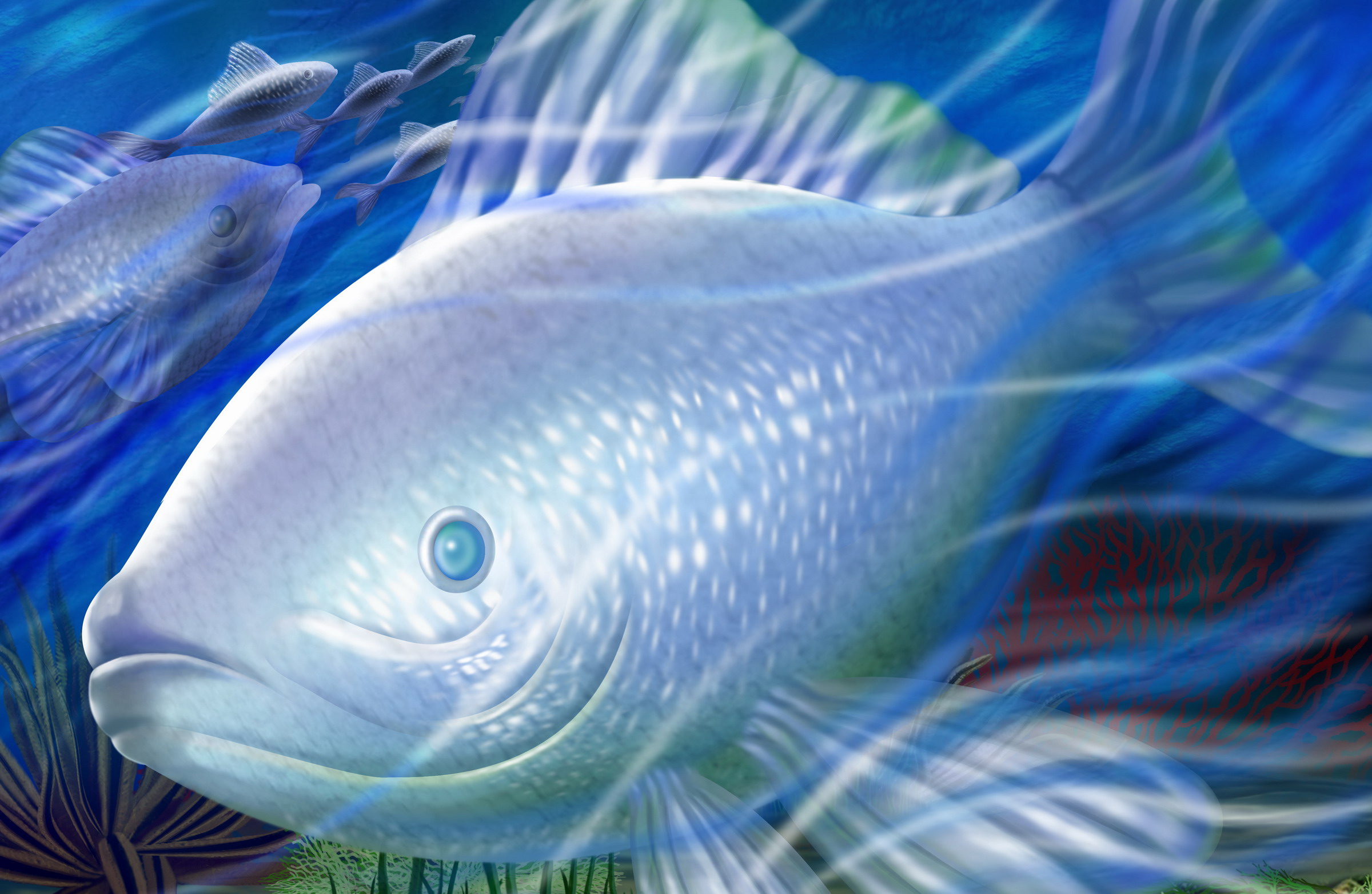 Рыбы живая вода. Рыбки на голубом фоне. Рыбка на синем фоне. Светло голубая рыба. Рыбка в голубой воде.