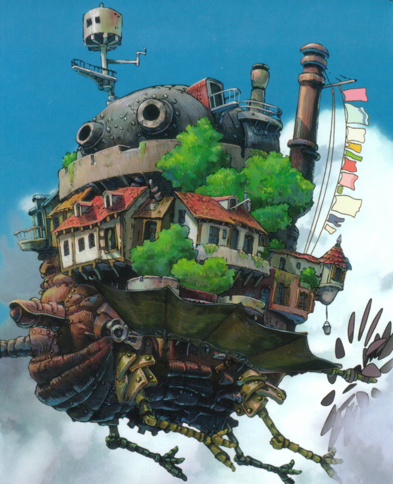 Фото Из аниме Howls moving castle / Бродячий замок Хаула, художник Hayao  Miyazaki, замок парящий в небе