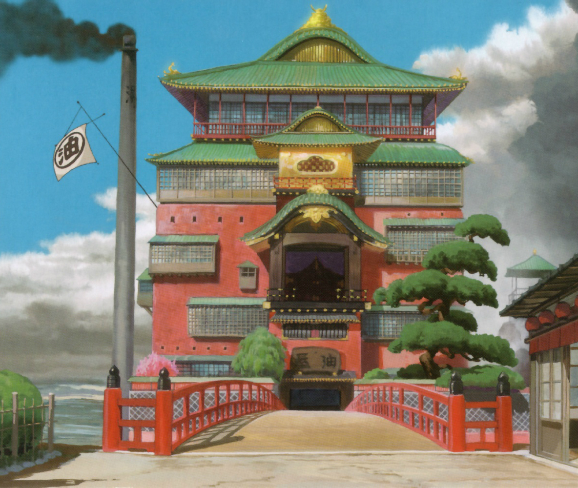 Фото Мост и вход в мир призраков из аниме Spirited Away / Унесенные  призраками, художник Kazuo Oga