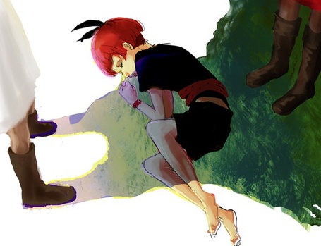 Фото похожие на "Девушка в белом обнимает Робин из игры The Path / Тро...