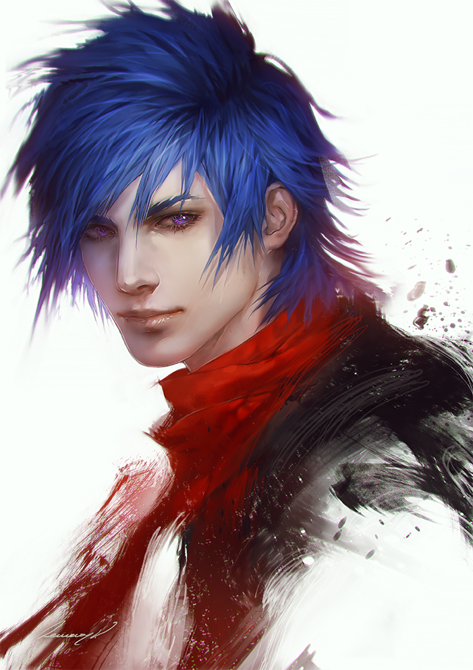 Blue haired anime guys