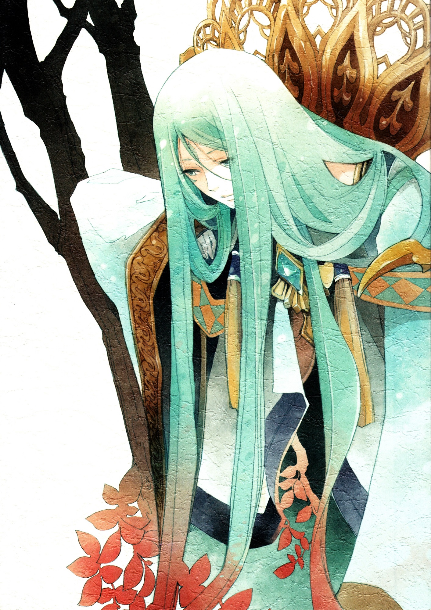 Фото Парень с длинными голубыми волосами, игра Suikoden III, art by Aki