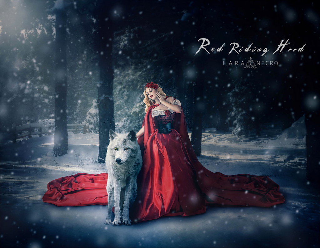Фото Девушка и белый волк (Red Riding Hood), работа lara01959
