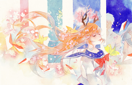 Фото Девушка с ветками в голове