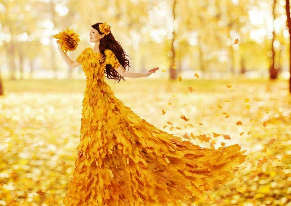 Девушка платье из листьев скачать