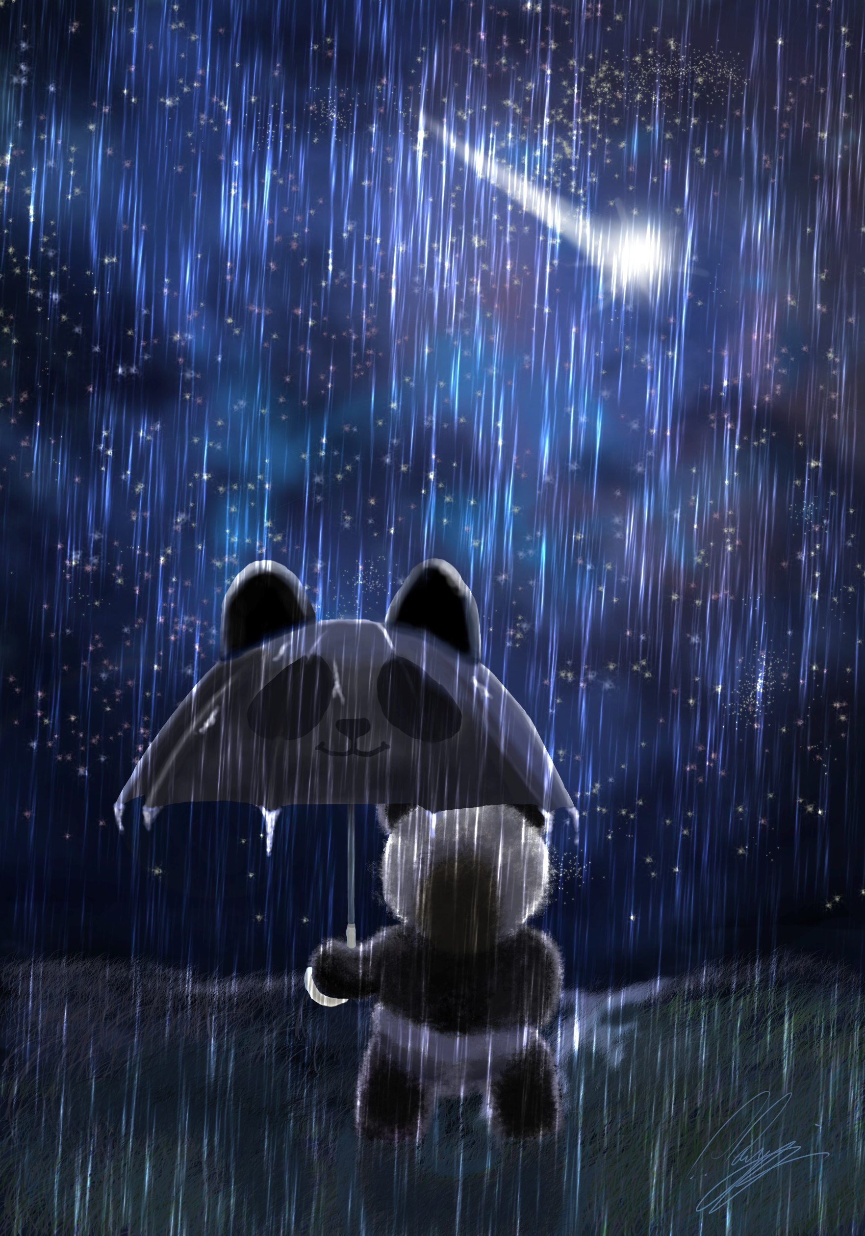 Медведь под дождем