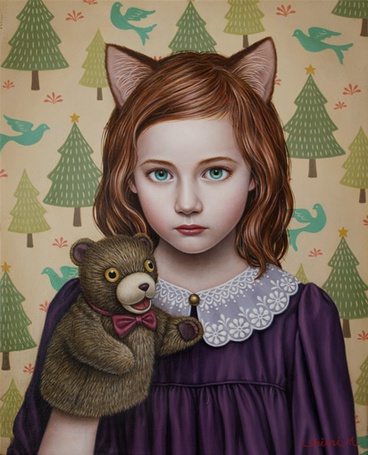 Фото Девочка с ушками с куклой медведя, by Shiori Matsumoto