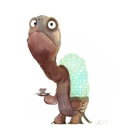 Фото Грустная черепаха с чашкой чая, by Wiebke Rauers