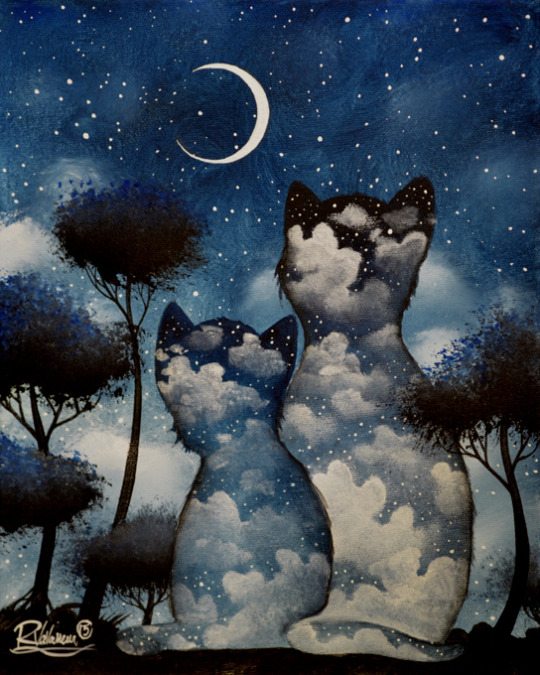 Фото Облачные котята смотрят на луну, ву raphael vavasseur