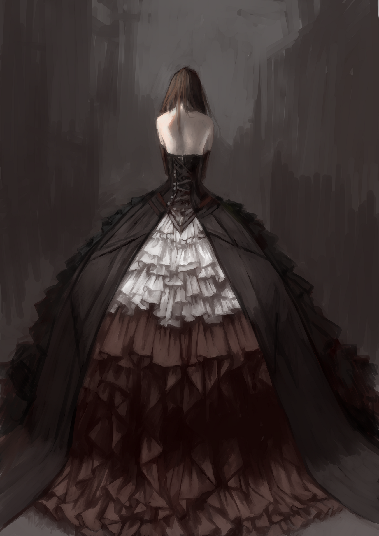 Девушка в платье арт
