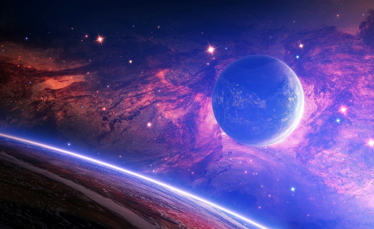 Фото Космическое пространство в голубых тонах