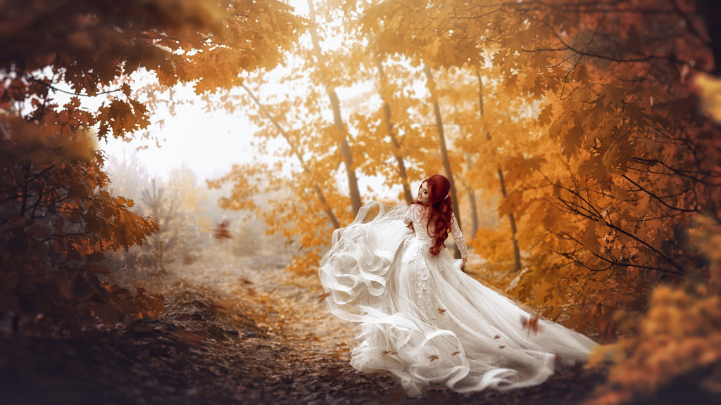 Фото Невеста в осеннем лесу, фотограф Екатерина Скоробогатова