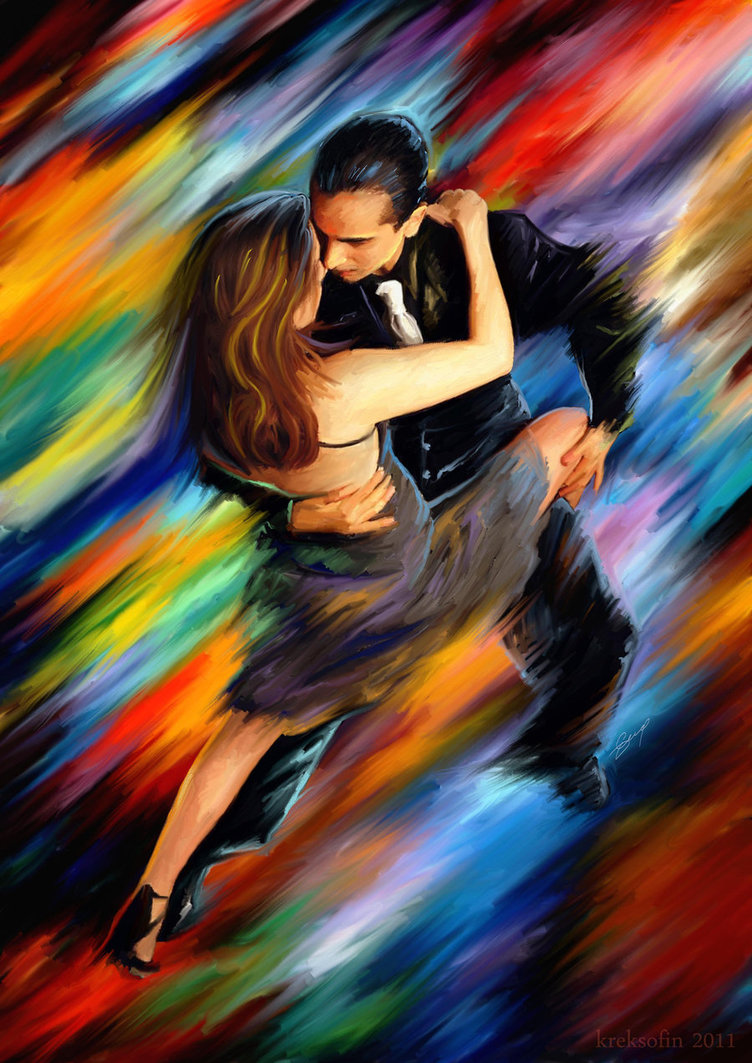 Фото Девушка и парень танцуют сальса, работа Salsa wind of passion, by KreksofinArt