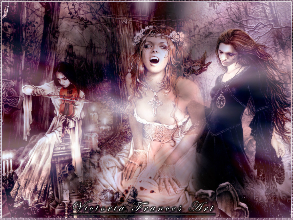 Фото Три вампирши в сумрачном лесу, art by Victoria Frances