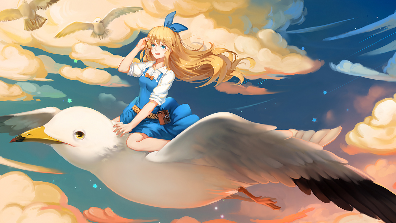 Фото Alice / Алиса из сказки Alice in Wonderland / Алиса в стране чудес летит на чаке