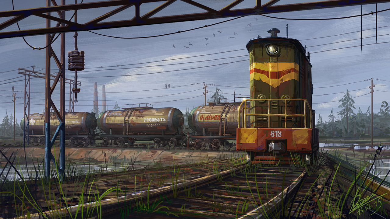 Фото Поезд с цистернами на железной дороге, by abzac666