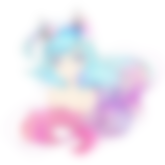 Фото Девушка-нэко с разноцветными волосами на белом фоне, by KokoTensho