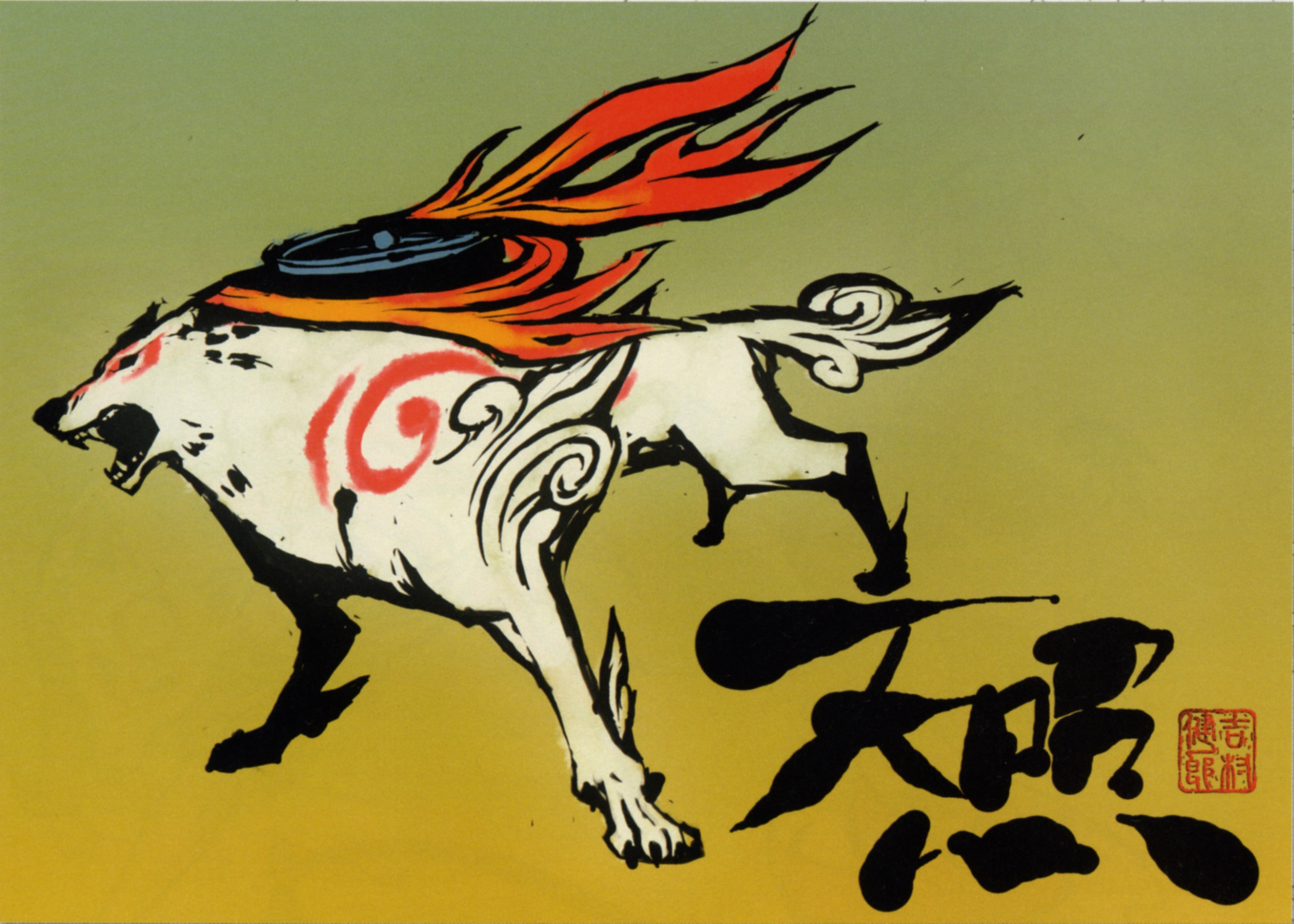 Фото Божественный белый волк Amaterasu / Аматэрасу из игры Okami