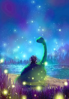 Фото Арло и Дружок из мультфильма Хороший динозавр / The Good Dinosaur