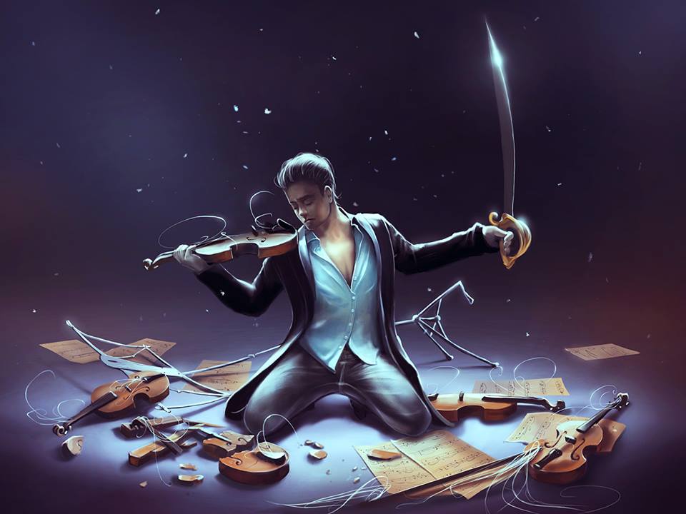 Фото Парень со скрипкой в одной руке и мечом в другой, by Aquasixio - Cyril ROLANDO