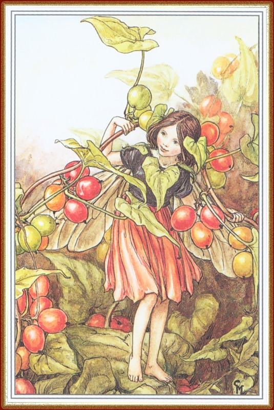 Фото Девочка-эльф гуляет по зарослям ягодного кустрарника
