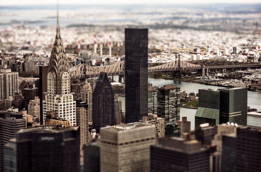 Фото Панорама Нью-Йорка, метод съемки тилт-шифт / tilt-shift