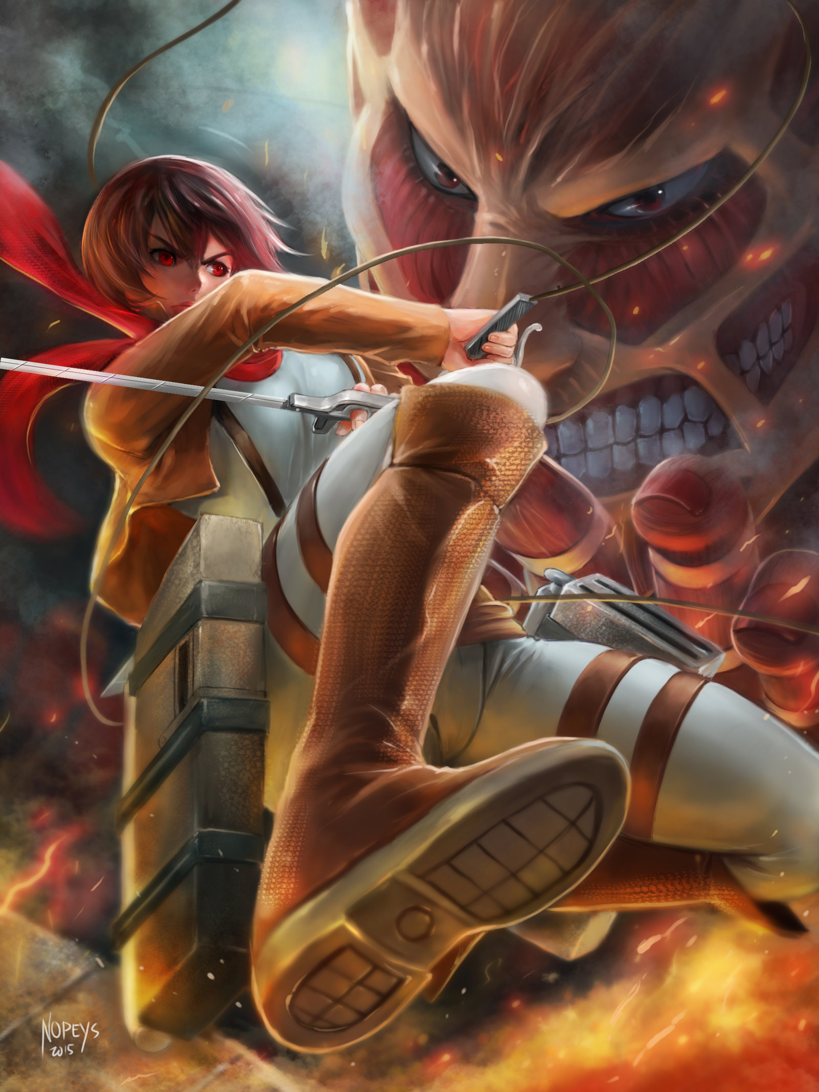 Фото Микаса Аккерман / Mikasa Ackerman из аниме Атака Титанов / Shingeki no Kyojin, by Nopeys