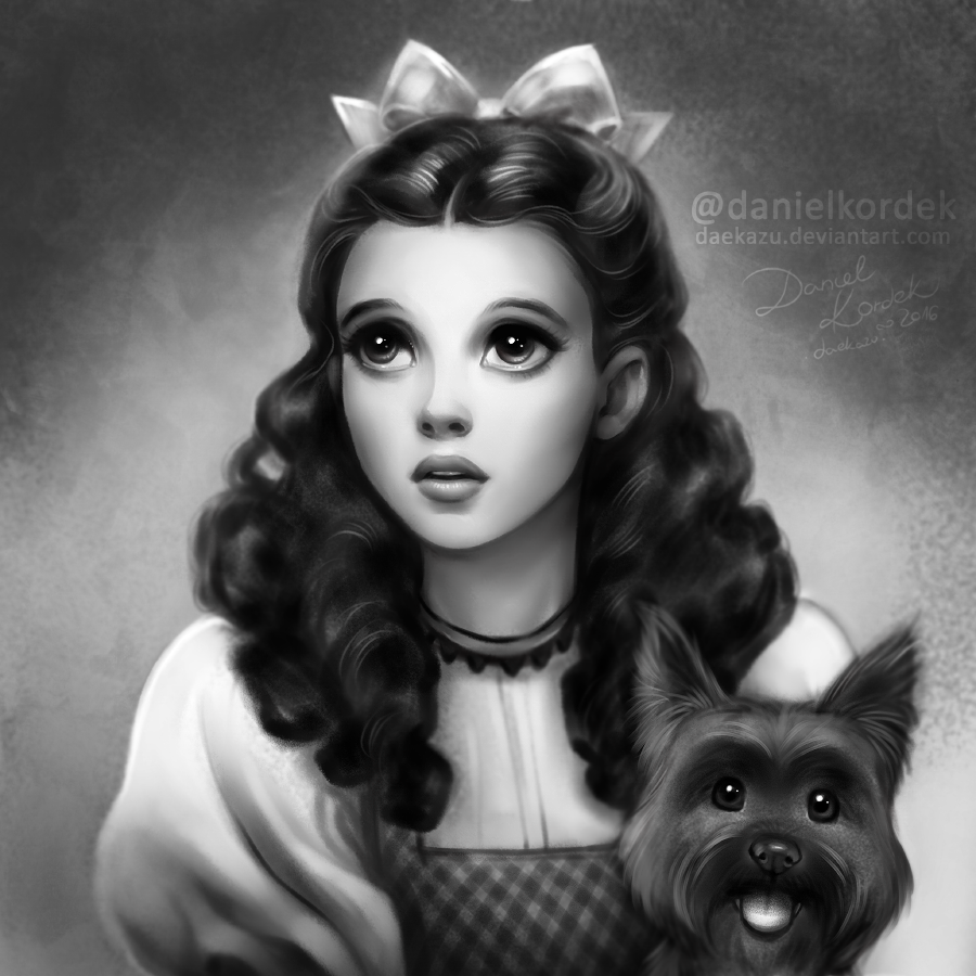 Фото Американская актриса и певица Джуди Гарлэнд / Judy Garland с собачкой по кличке Dorothy / Дороти, by Daekazu