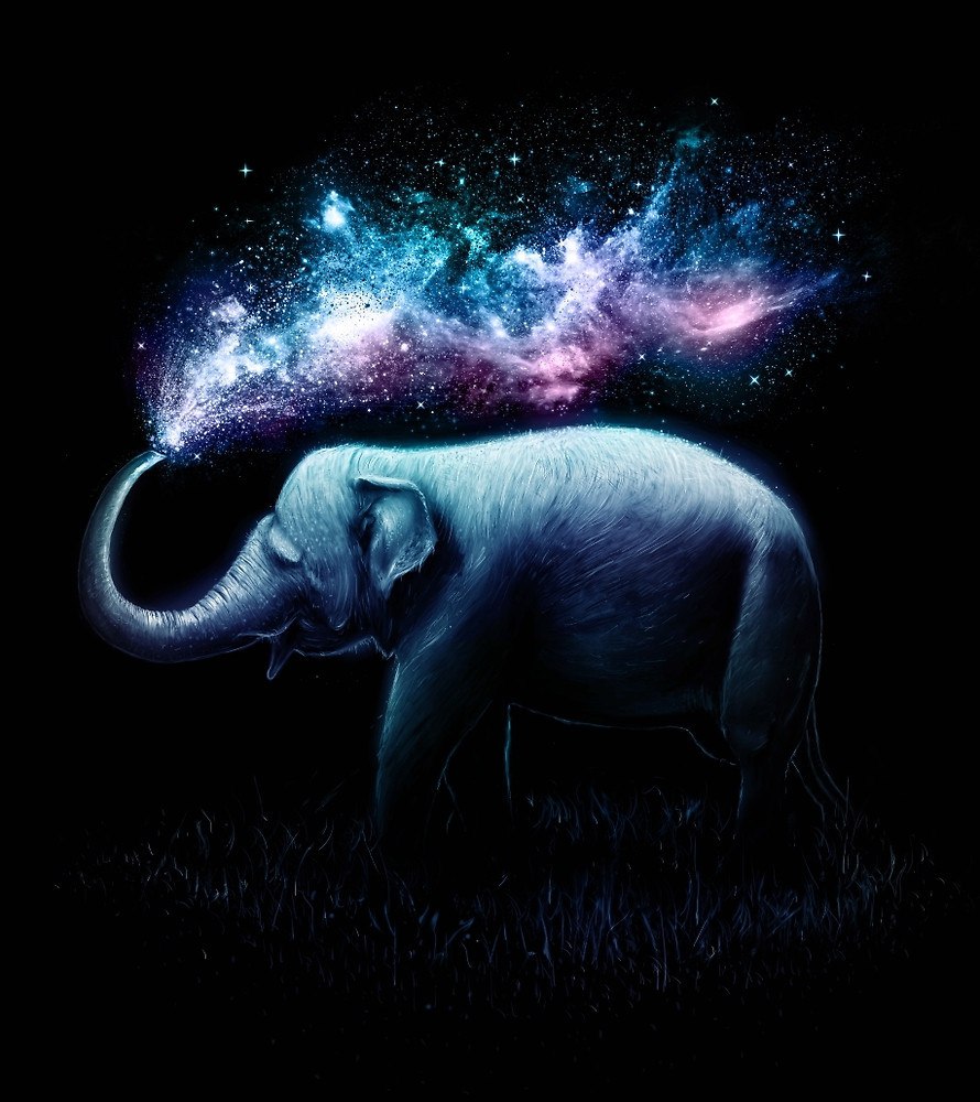 Фото Слон пускает с хобота звездную пыль, художник-иллюстратор Francis Minoza
