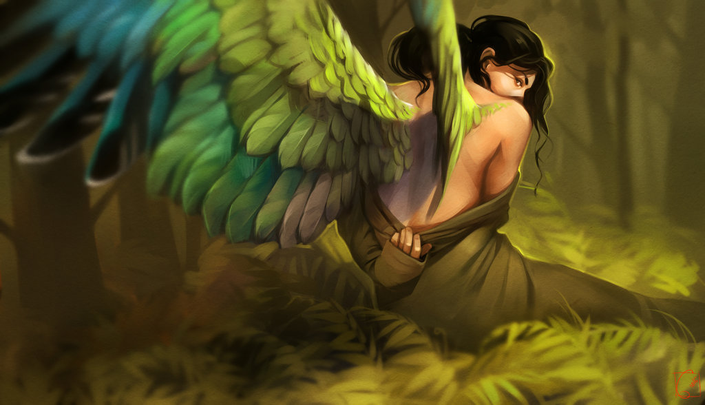 Фото Девушка - ангел с зелеными крыльями, by GaudiBuendia