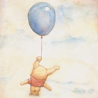 Фото Winnie the Pooh / Винни Пух летит на фоне неба, из мультфильма Winnie the Pooh / Винни Пух