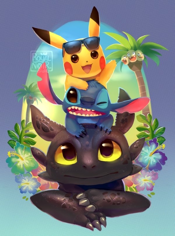 Фото Ночная Фурия (Беззубик) / Night Fury (Toothless), Стич / Stich и