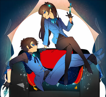 Фото Dipper Pines / Диппер Пайнс, Mabel Pines / Мэйбл Пайнс из мультсериала Gravity Falls / Гравити Фолз, art by Pixiv Id 1036806