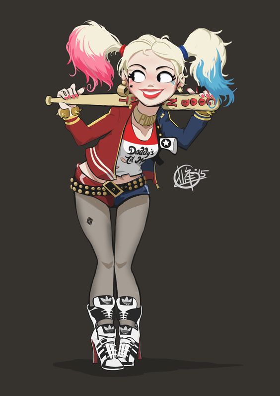 Фото Арт на персонажа Harley Quinn / Харли Квин с битой
