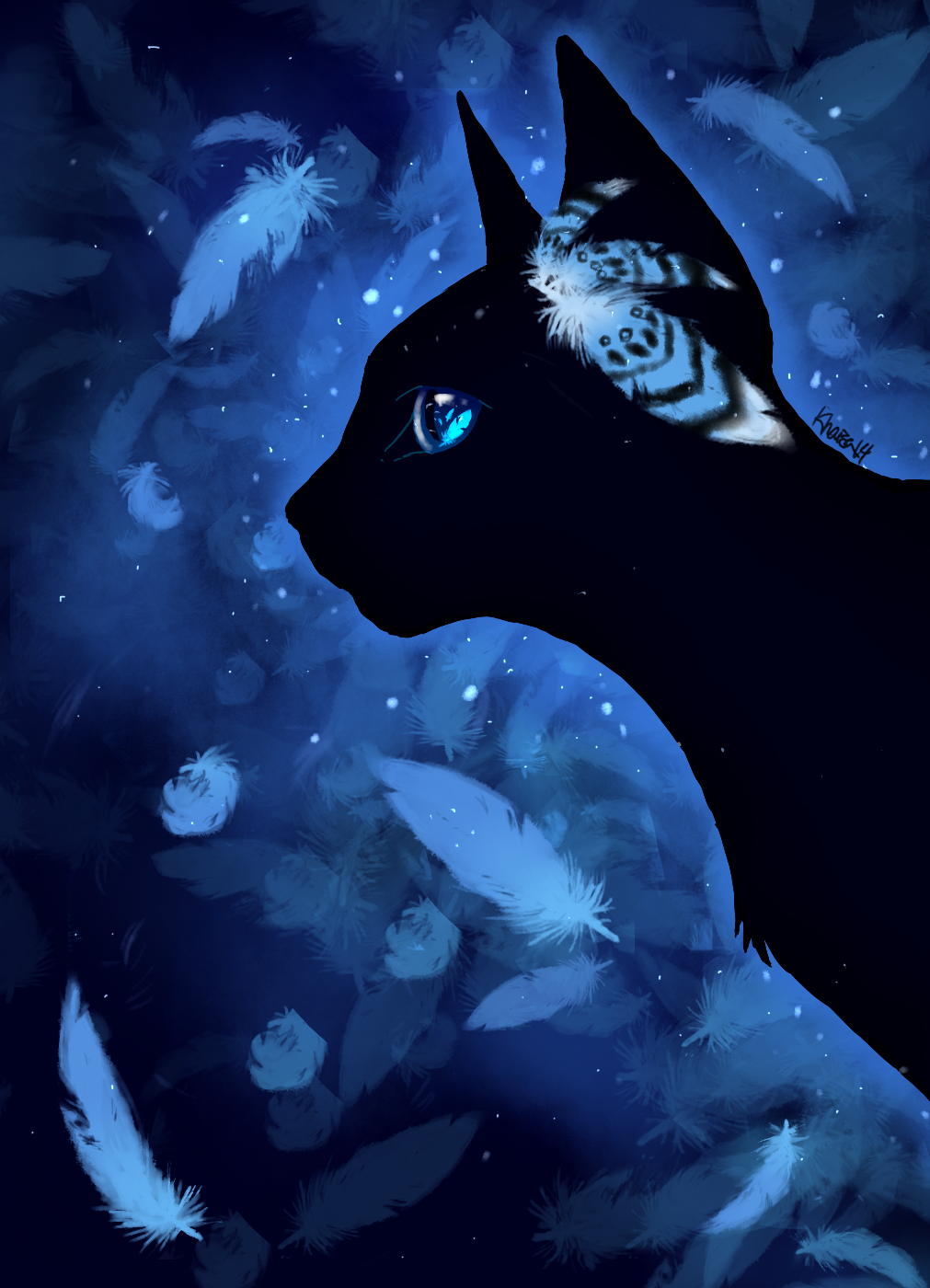Синяя рысь. Коты Воители Беззвездная ночь. Синяя звезда коты Воители арт. Коты Воители ночная звезда. Коты Воители тёмная звезда.