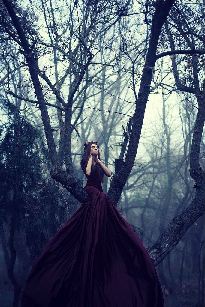Фото в лесу девушек в платье