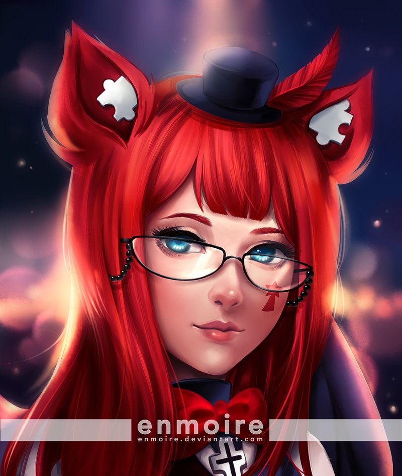 Фото Рыжеволосая девушка с ушками, by enmoire