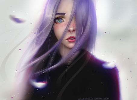 Фото Девушка с длинными, фиолетовыми волосами, by Lolliedrop