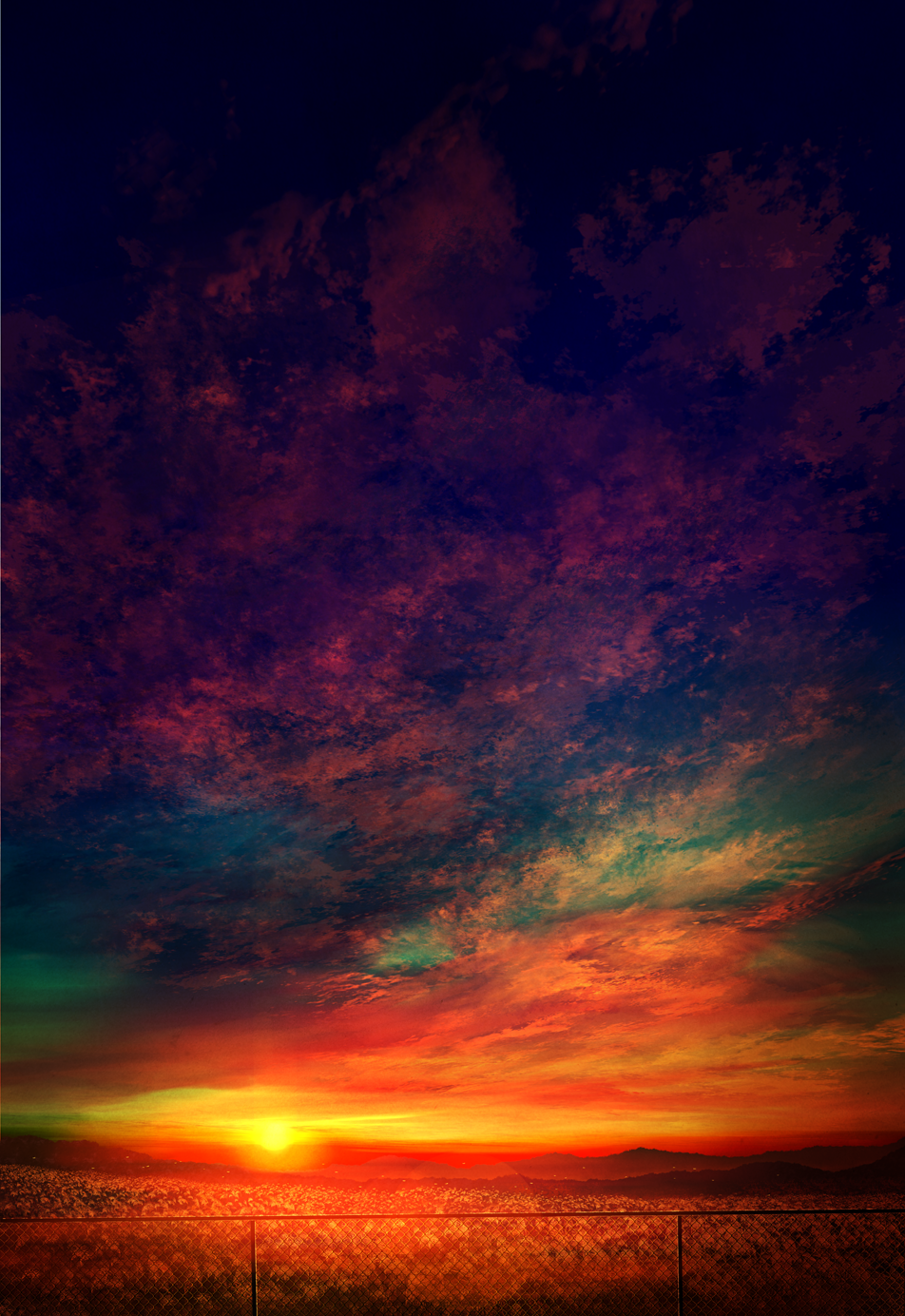 Фото Красивое закатное небо над горами, by mks