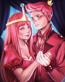 Фото Принцесса Бубльгум / Princess Bubblegum и Принц Гамболл / Prince Gumball из мультсериала Время Приключений / Adventure Time, by equillybrium