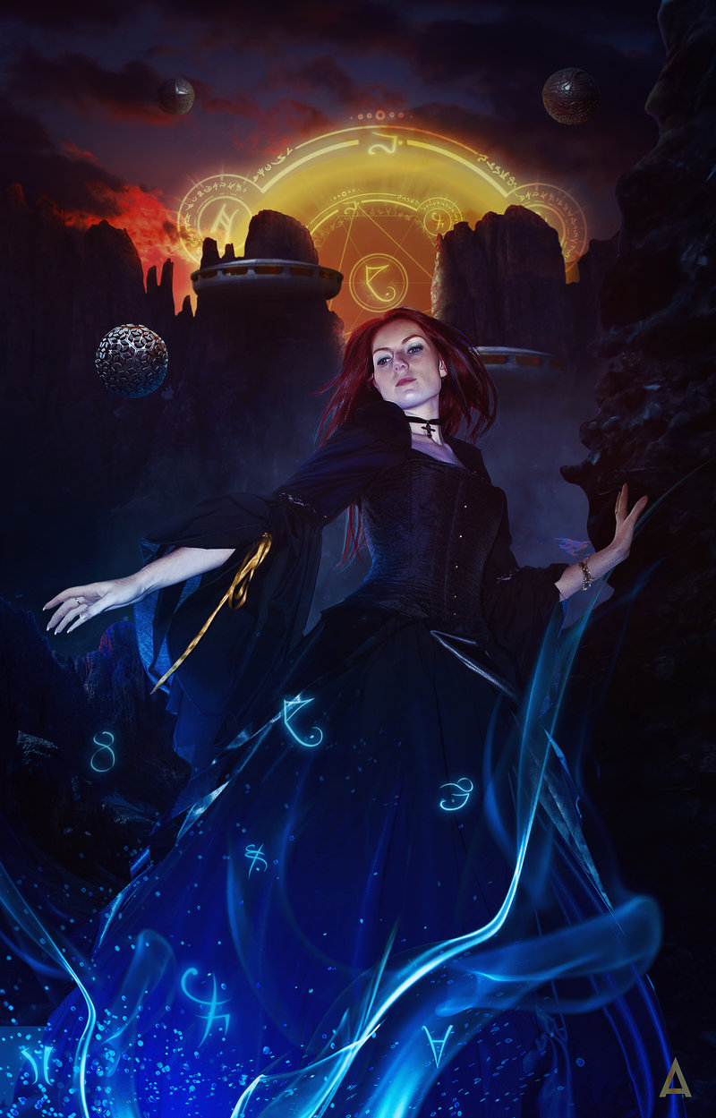 Фото Девушка в готическом платье, среди магии и рун, by itznikki530