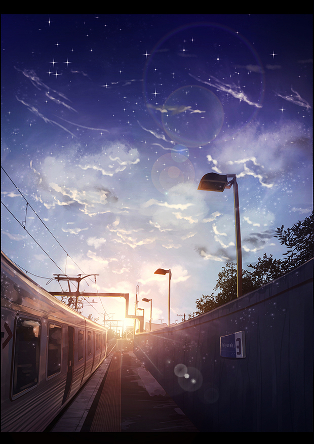 Фото Поезд под облачным небом