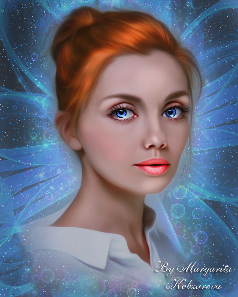 Фото Портрет рыжеволосой девушки с голубыми глазами, by Margarita Kobzareva