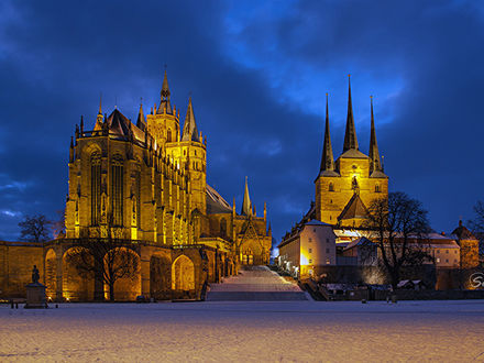 Фото Собор в ночном освещении в Erfurt / Эрфурте, Germany / Германия