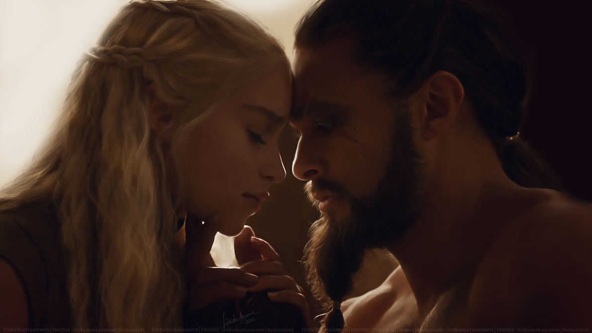 Фото Daenerys Targaryen / Дейнерис Таргариен и Khal Drogo / Кхал Дрого из  сериала Game Of Trones / Игра Престолов, by LindaMarieAnson