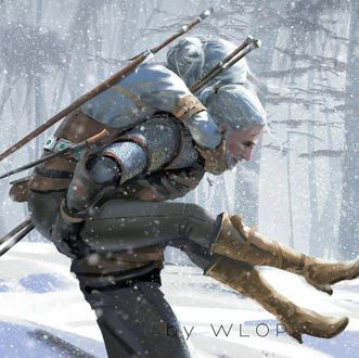 Фото Cirilla / Цирилла и Geralt of Rivia / Геральт из Ривии из игры The Witcher 3 / Ведьмак 3, by Wlop