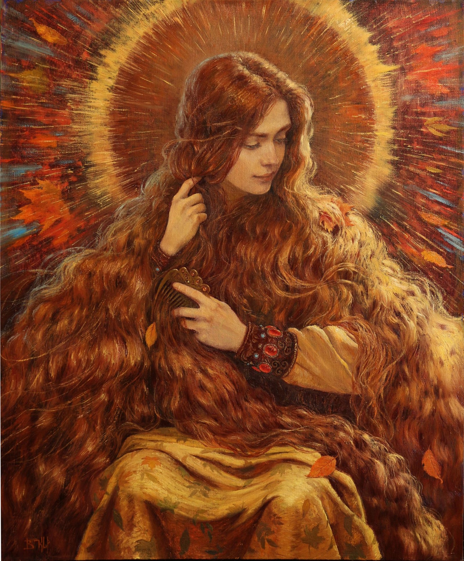 Фото Девушка - осень с длинными волосами, by Vladimir-Kireev o