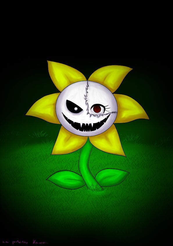 Фото Полный злобы цветок на зеленом фоне