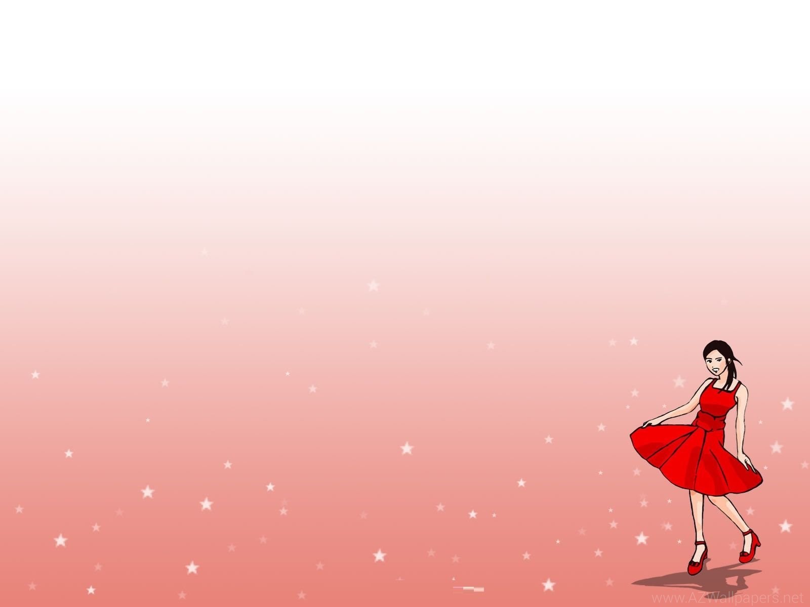 Фото Девушка в красном платье на розовом фоне