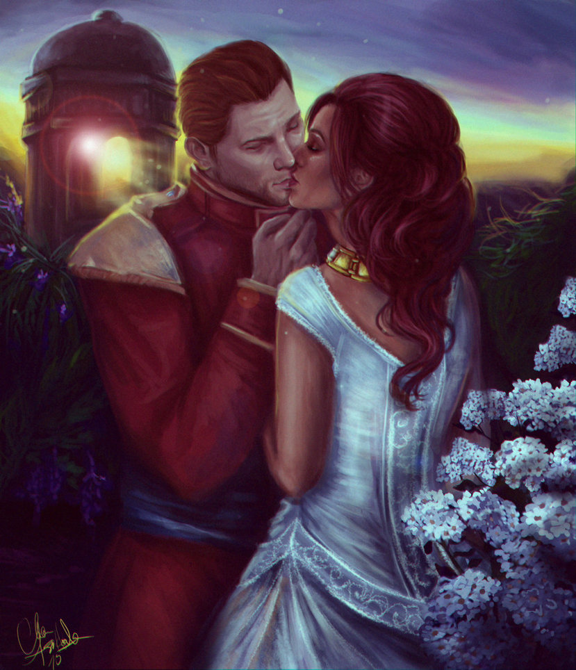 Фото Мужчина и девушка целуются / арт на игру Dragon Age, by mappeli